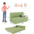 Dublin Light Green Sofa Cum Bed - rear_view