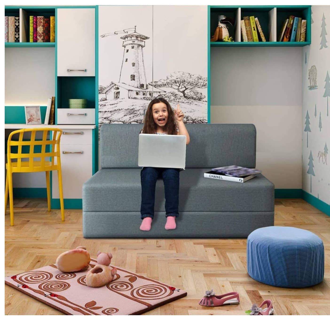 Dublin Grey Sleeper Sofa Cum Bed