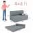 Dublin Grey Sleeper Sofa Cum Bed - rear_view