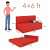 Dublin Red Sleeper Sofa Cum Bed - rear_view