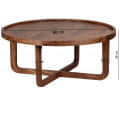 Warren Sheesham Wood Curved Coffee Table - rear_view