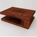 Sheesham Wood Modern Coffee Table In Honey Oak Finish - front_view