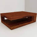 Sheesham Wood Modern Coffee Table In Honey Oak Finish - top_view