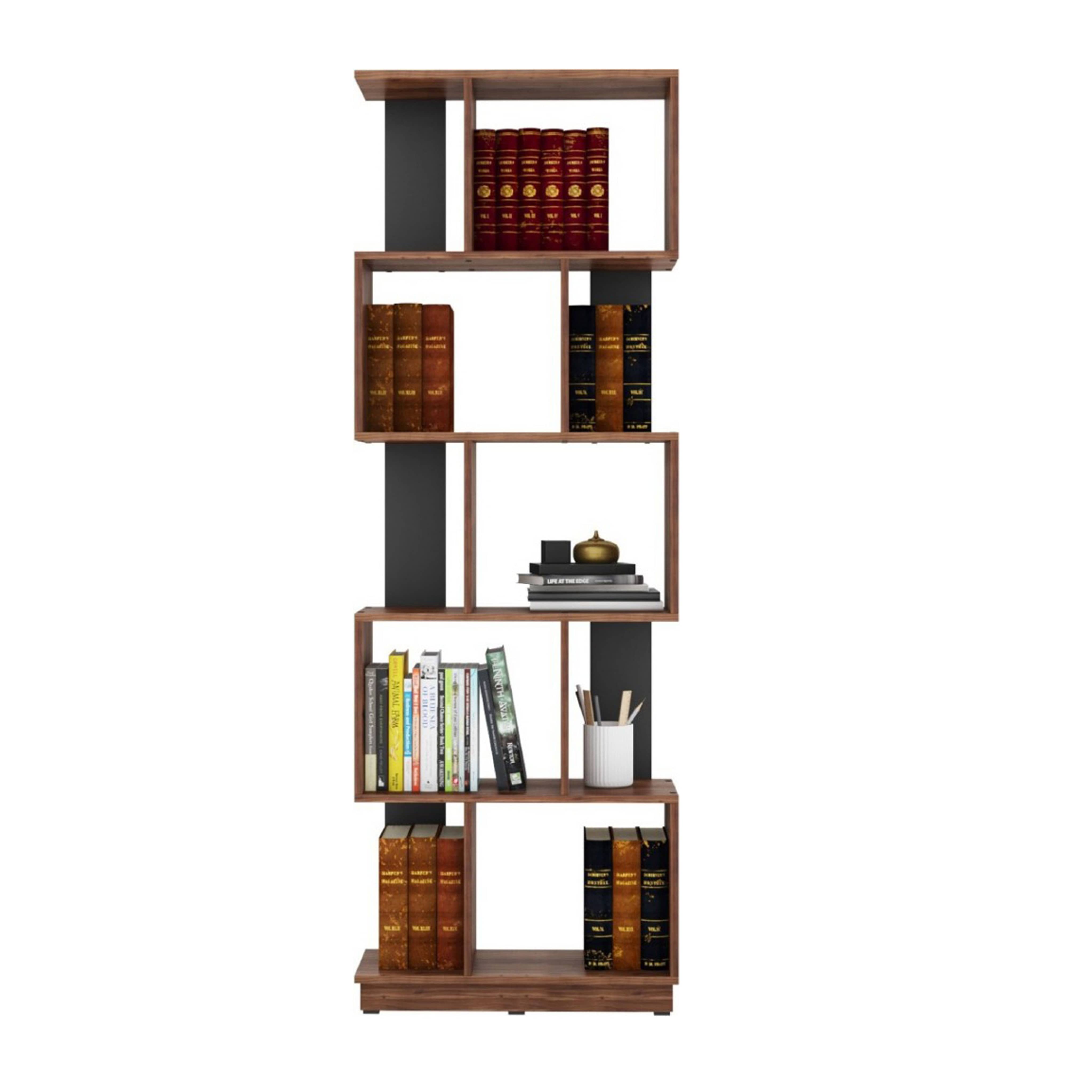 Lisa Engineered Wood Open Book Shelf (5 Shelf)