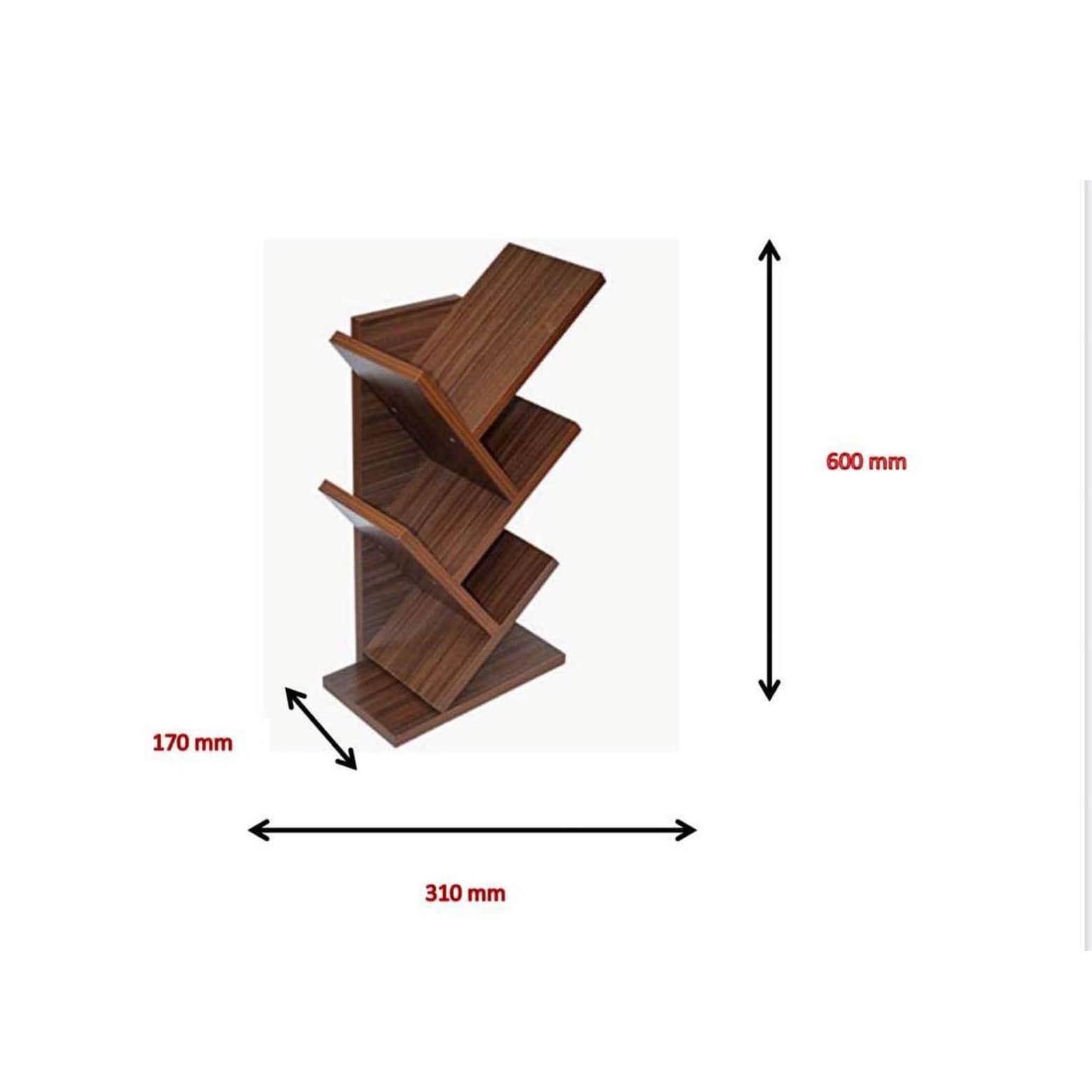 Engineered Wood Tree Shaped Book Shelf - rear_view