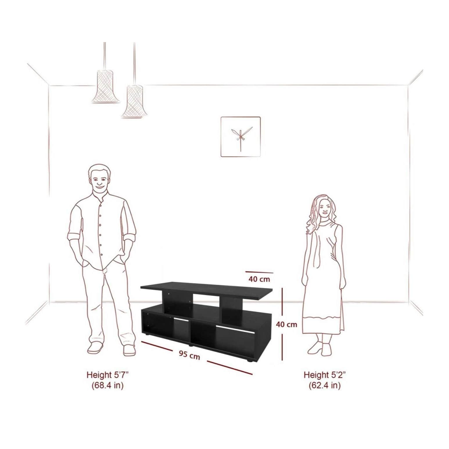 Engineered Wood Cube Coffee Table - rear_view