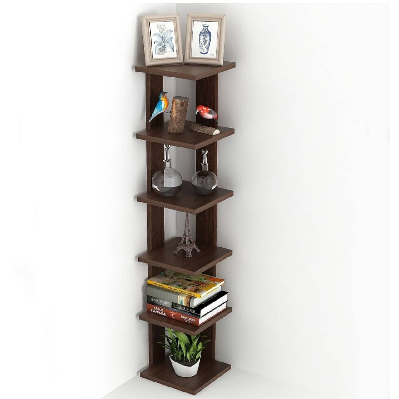 Engineered Wood Semi-Open Book Shelf