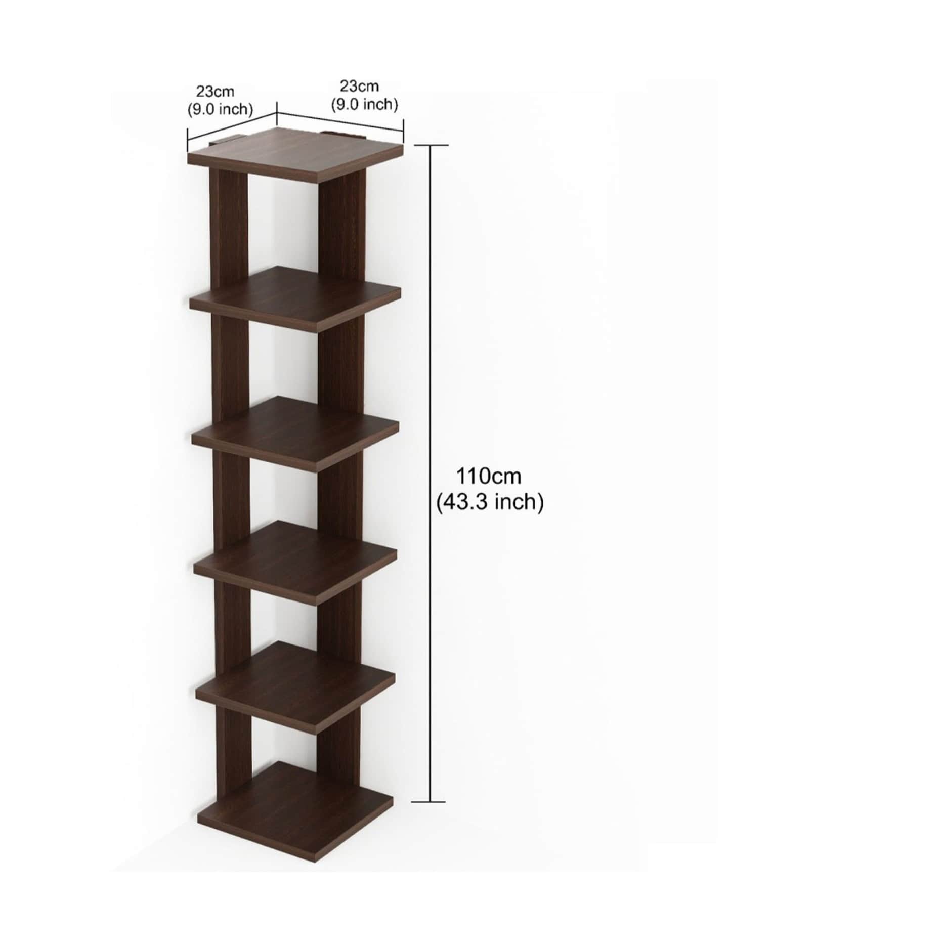 Engineered Wood Semi-Open Book Shelf - rear_view