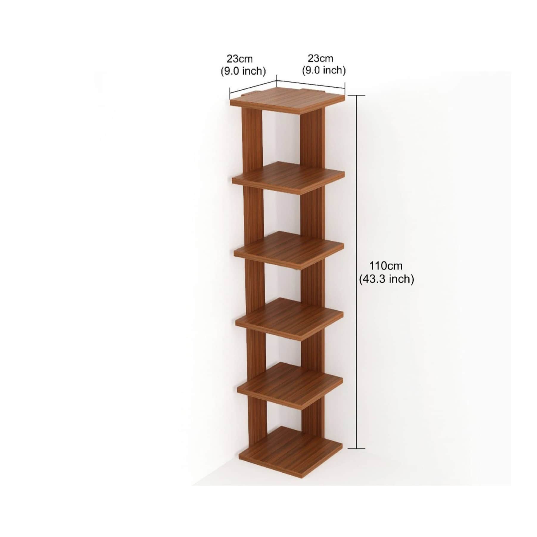 Wooden Floating Book Shelf - rear_view