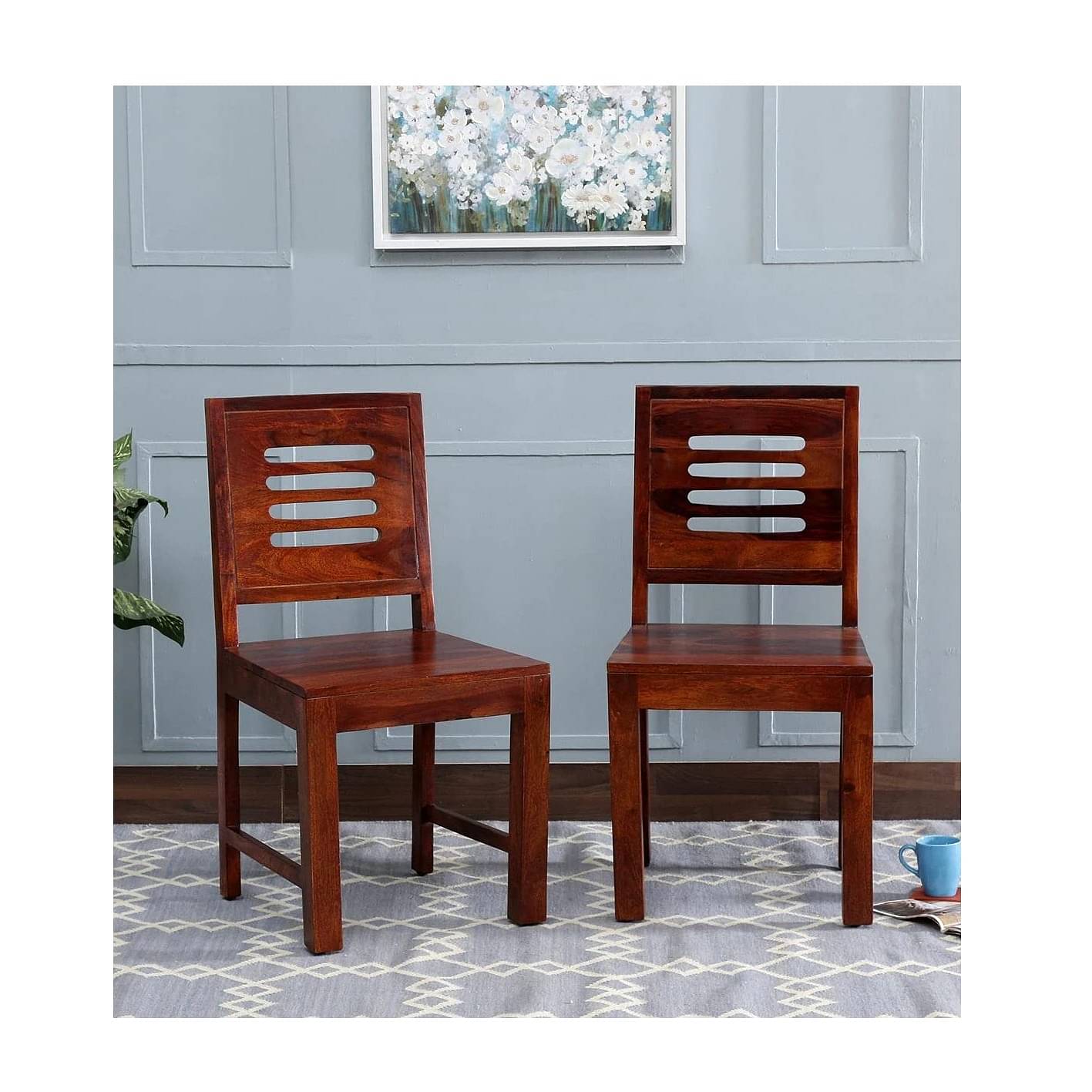 Solid Wood Dining Chairs (Set of 2)