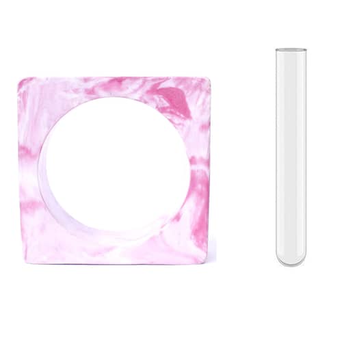 Flower Pot/VASE with Test Tube (Pink/White )