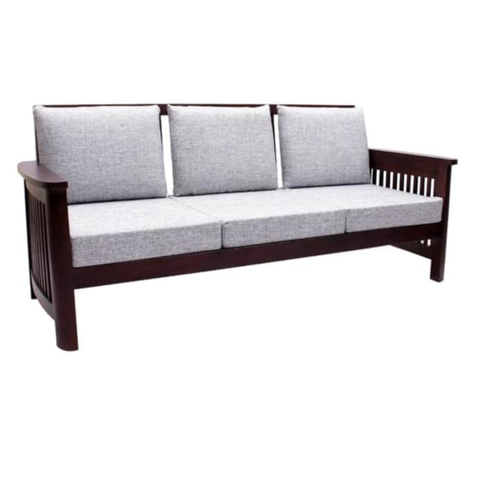 Alkaline Teakwood 3+1+1 wooden sofa - top_view