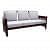 Alkaline Teakwood 3+1+1 wooden sofa - top_view