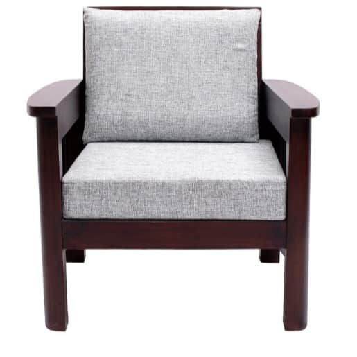 Alkaline Teakwood 3+1+1 wooden sofa - rear_view