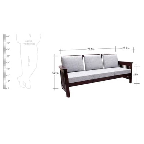 Alkaline Teakwood 3+1+1 wooden sofa