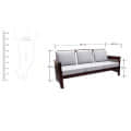 Alkaline Teakwood 3+1+1 wooden sofa - left_view