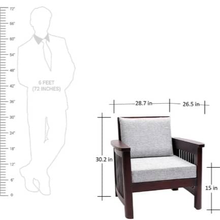 Alkaline Teakwood 3+1+1 wooden sofa