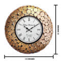 Wooden Metallic Designer Coin Wall Clock - top_view