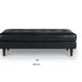 Black Leather 2 Seater Bench - photo