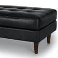 Black Leather 2 Seater Bench - rear_view