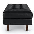 Black Leather 2 Seater Bench - left_view