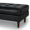 Black Leather 2 Seater Bench - right_view