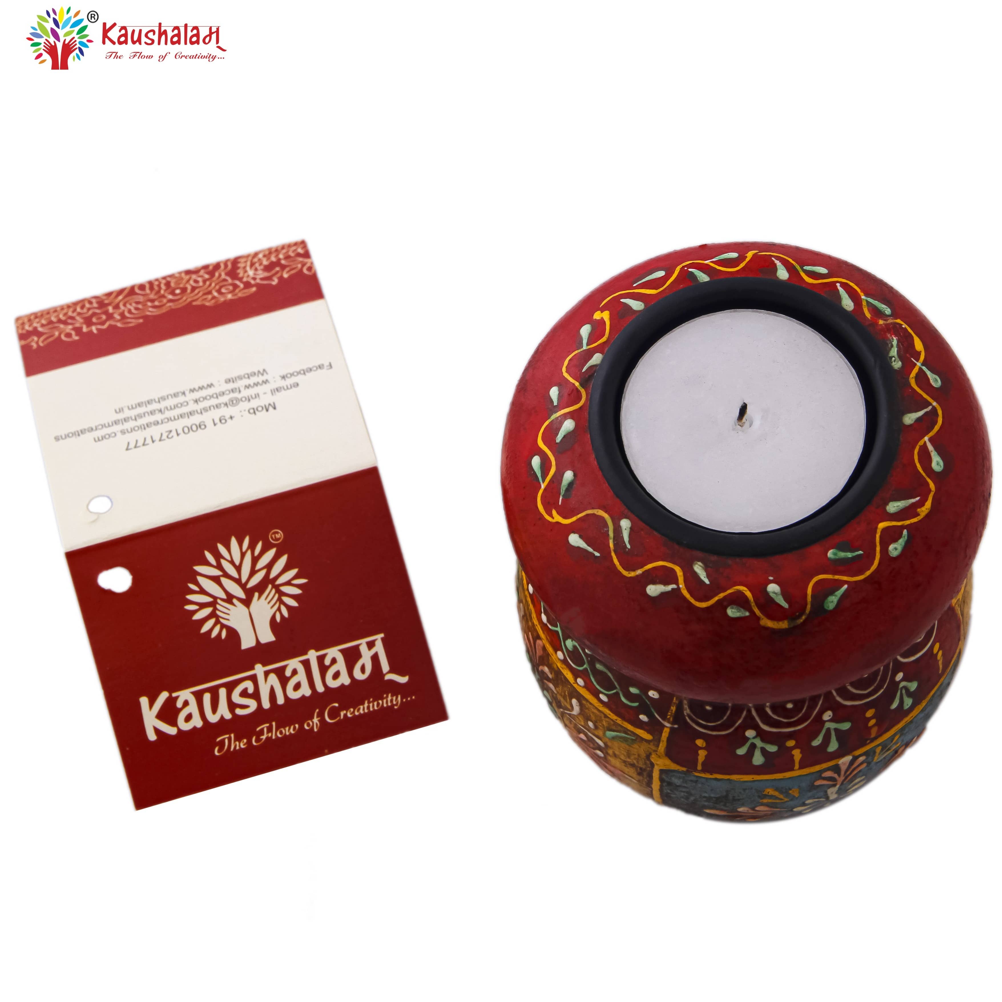 Ethnic T-Lite Holder Multicolour