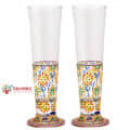 Hand Printed Tall Beer Glass Set 420ml - photo