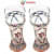Hand Painted Pilsner Beer Glasses Set of 2 - front_view