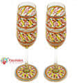 Hand Painted Ocean Madison Flute Champagne Glasses - front_view