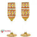Hand Painted Ocean Madison Flute Champagne Glasses - left_view