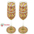 Hand Painted Ocean Madison Flute Champagne Glasses - right_view