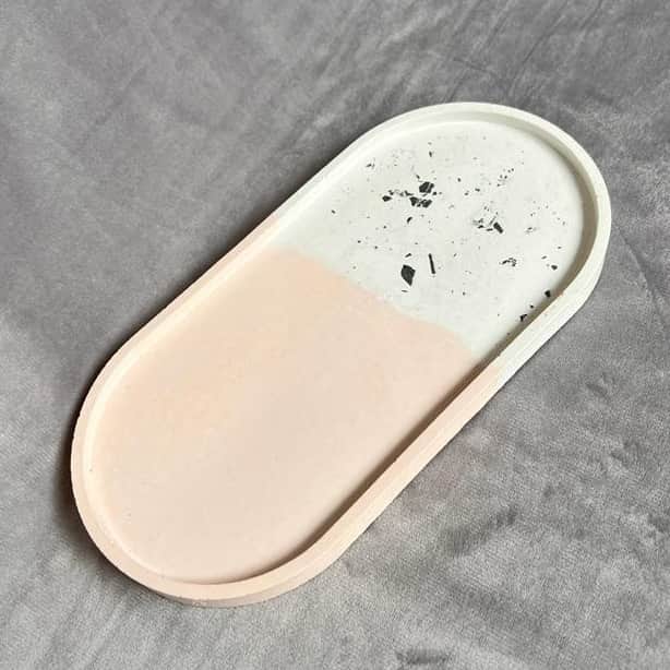 Oval Trinket Terrazzo Chips Tray - rear_view