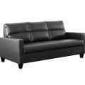 Leatherette Sofa Set 3 + 2 (Black) - front_view