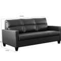 Leatherette Sofa Set 3 + 2 (Black) - left_view