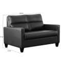 Leatherette Sofa Set 3 + 2 (Black) - right_view