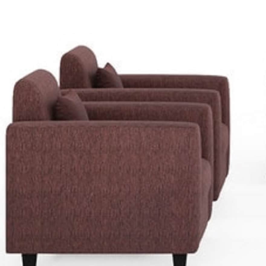Viva Sofa Set (3+1+1) Seater in Brown Colour - rear_view