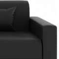 Black Leatherette 5 Seater Sofa Set (3+1+1) - rear_view