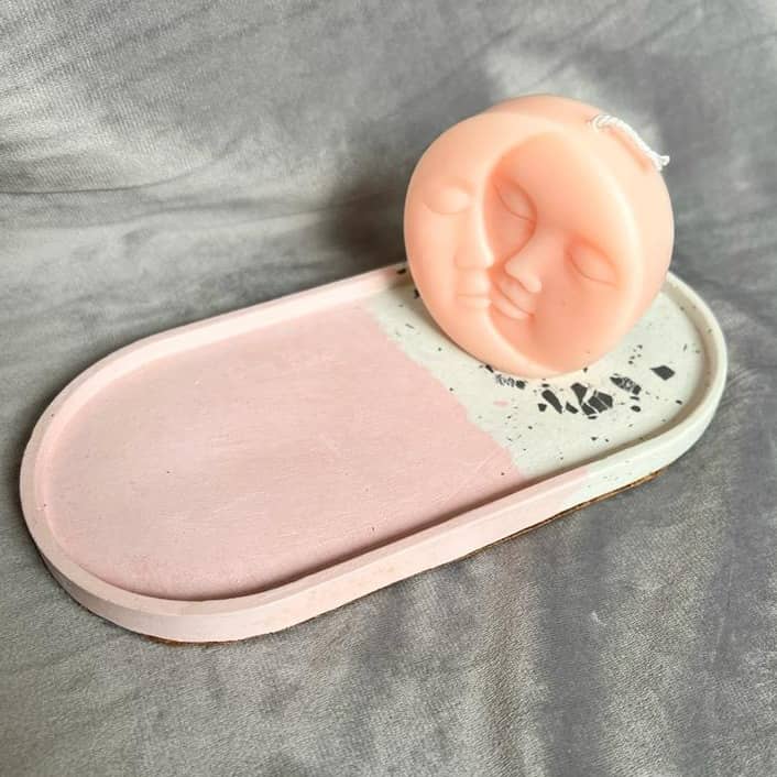 Oval Trinket Tray Terrazzo chips Tray(Light Pink)