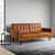 2 Seater Sofa(Camel Faux Leathern) - front_view