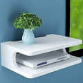 Wall Mount Set Top Box Stand In White - front_view