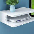 Wall Mount Set Top Box Stand In White - rear_view