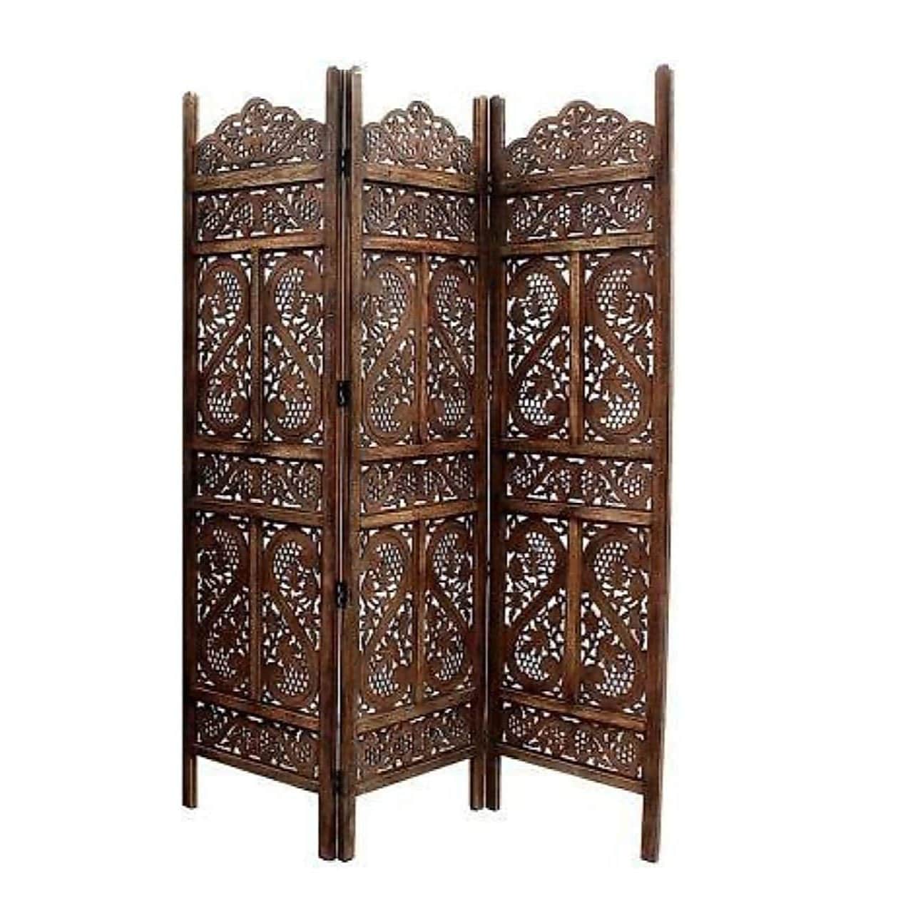 Wooden 3 Panel Partition - top_view