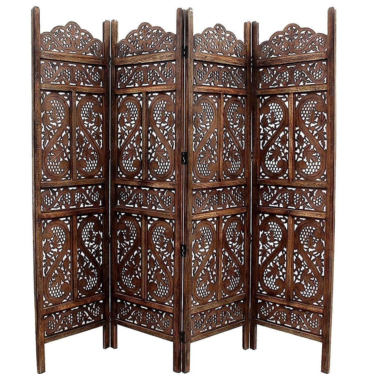 Wooden 4 Panel Partition - top_view