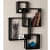 Floating Wall Shelf with 4 Shelves (Black) - front_view