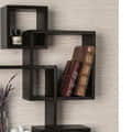 Floating Wall Shelf with 4 Shelves (Black) - top_view