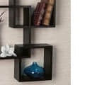 Floating Wall Shelf with 4 Shelves (Black) - rear_view