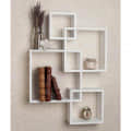 Sacramento Intersecting Floating Wall Shelf (4, White) - front_view