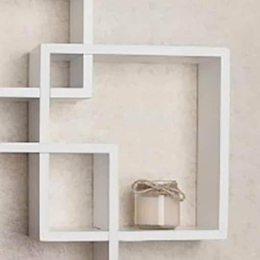 Sacramento Intersecting Floating Wall Shelf (4, White) - top_view