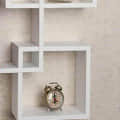 Sacramento Intersecting Floating Wall Shelf (4, White) - rear_view